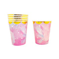 Vaso Carton 7oz Marmoleado Rosado X6uni
