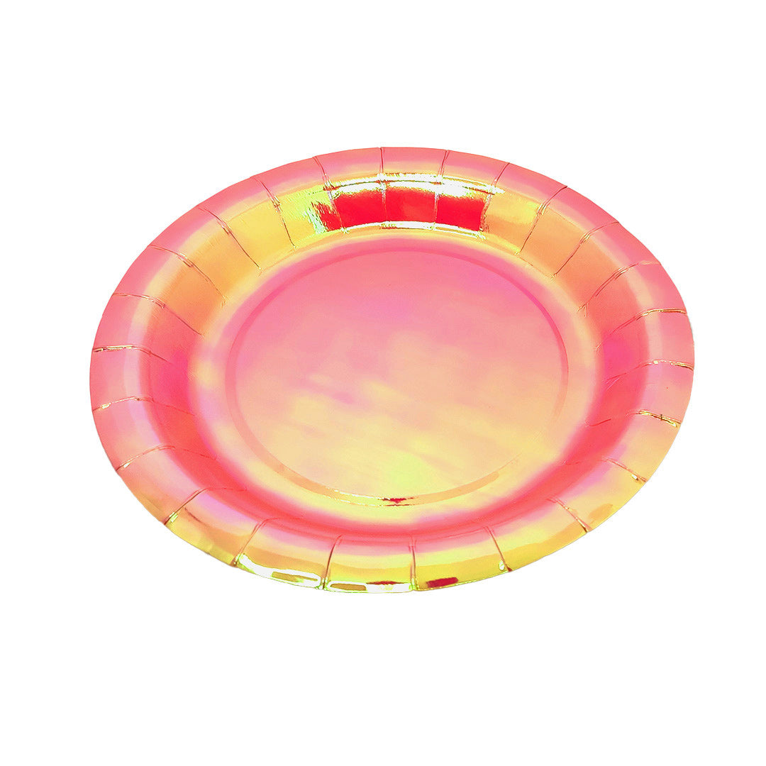 Plato 7 Carton Nacarado Rosado X6uni