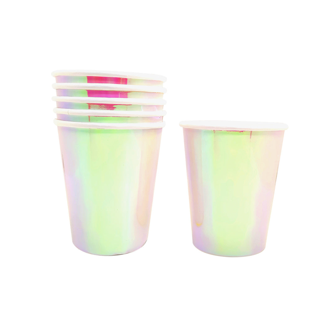 Vaso Carton 7 Oz Nacarado Blanco X6uni