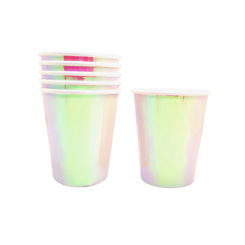 Vaso Carton 7 Oz Nacarado Blanco X6uni