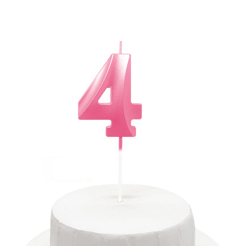 Vela Chrome Rosado 5x7cm Nº 4