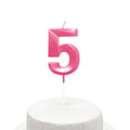 Vela Chrome Rosado 5x7cm Nº 5