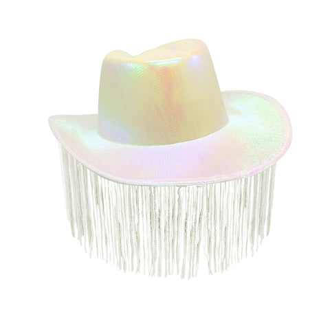 Gorro Vaquero Tiras Nacarado Blanco Xuni