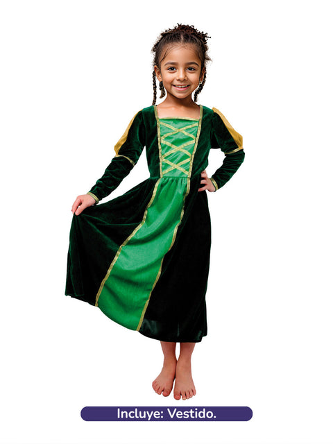 Traje Infantil Princesa Verde