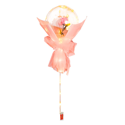 Globo Burbuja 20cm Stick Led Rosa Rosado x1 uni