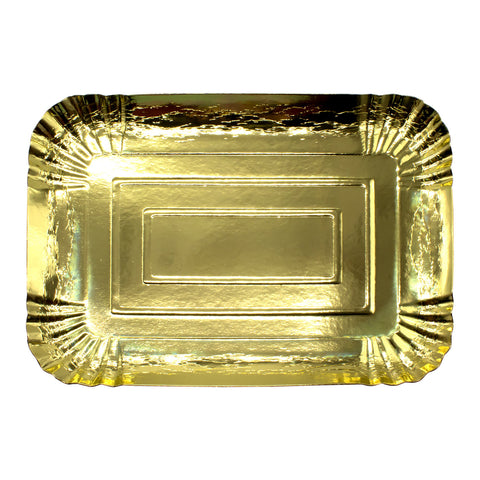 Bandeja Carton Rectangular 25x35cm Dorado x1 uni