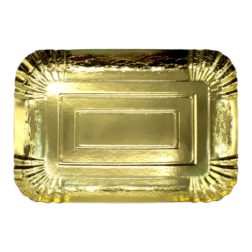 Bandeja Carton Rectangular 25x35cm Dorado x1 uni