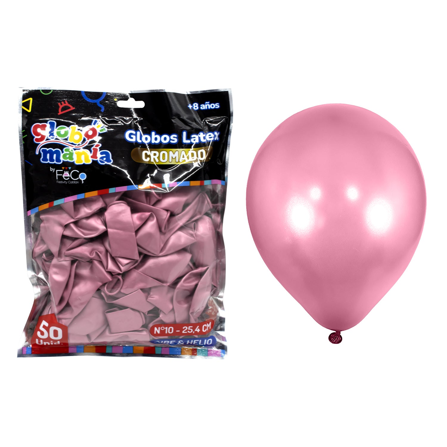 Globo 10 Chrome A Fucsia X50uni