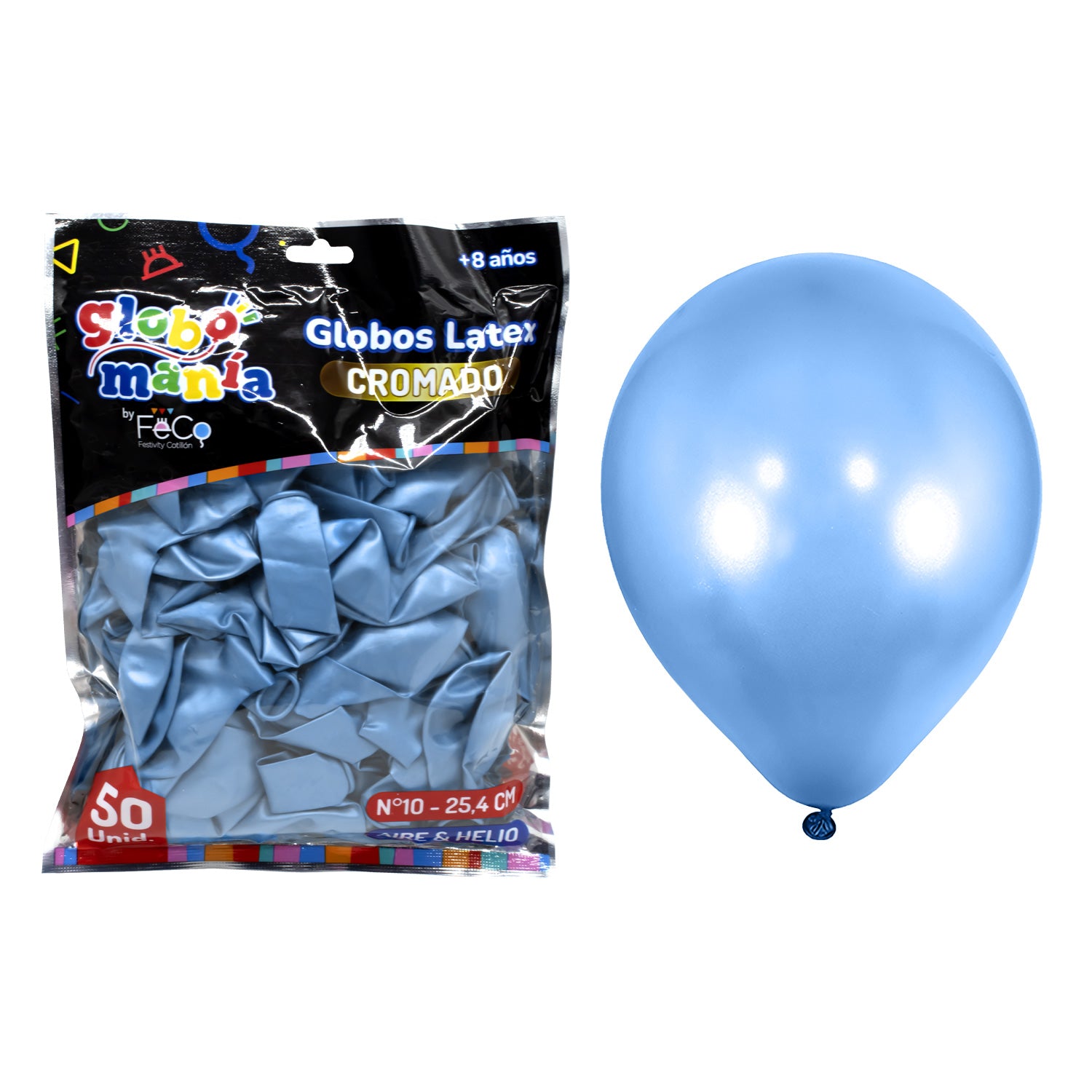 Globo 10 Chrome A Azul X50uni