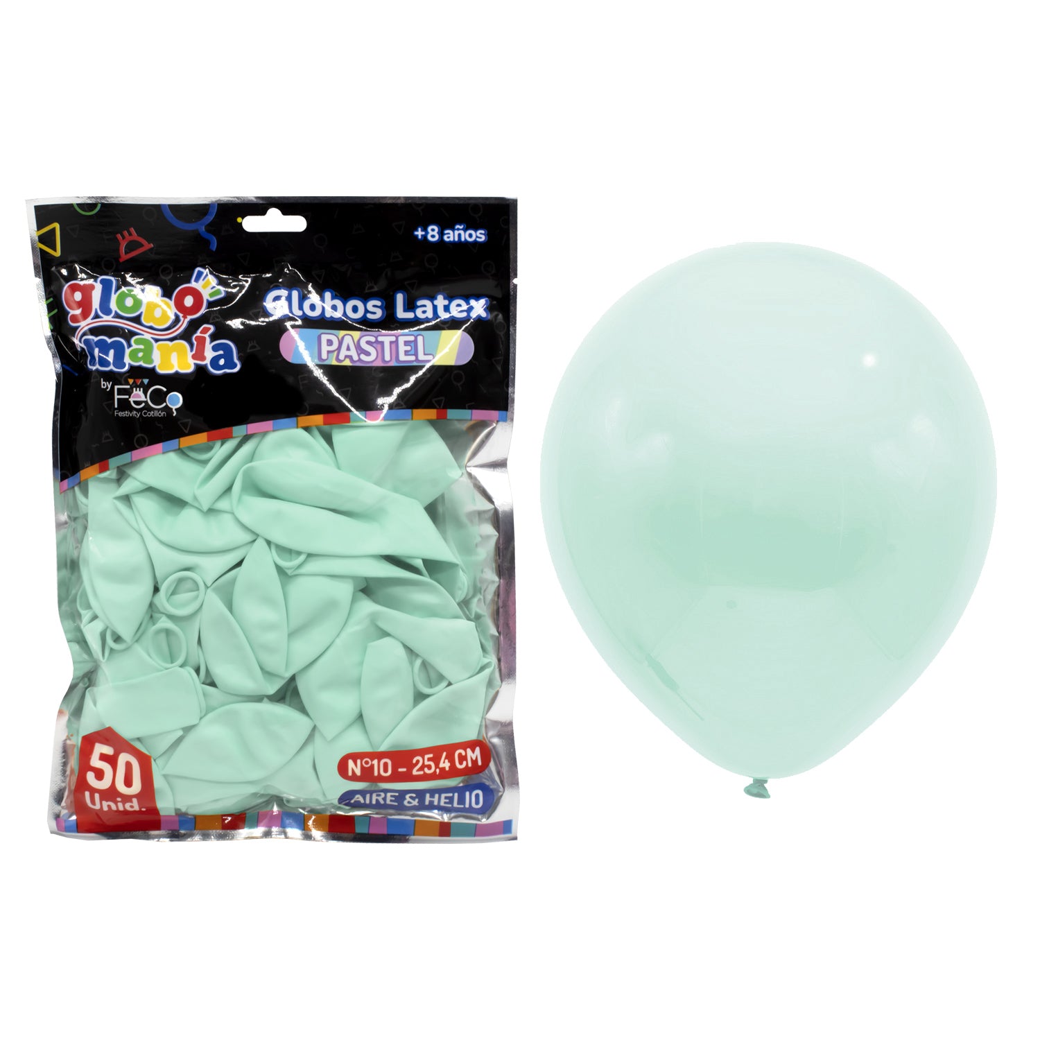 Globo 10 Pastel A Menta X50uni