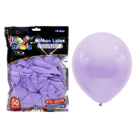 Globo 10 Pastel A Morado X50uni