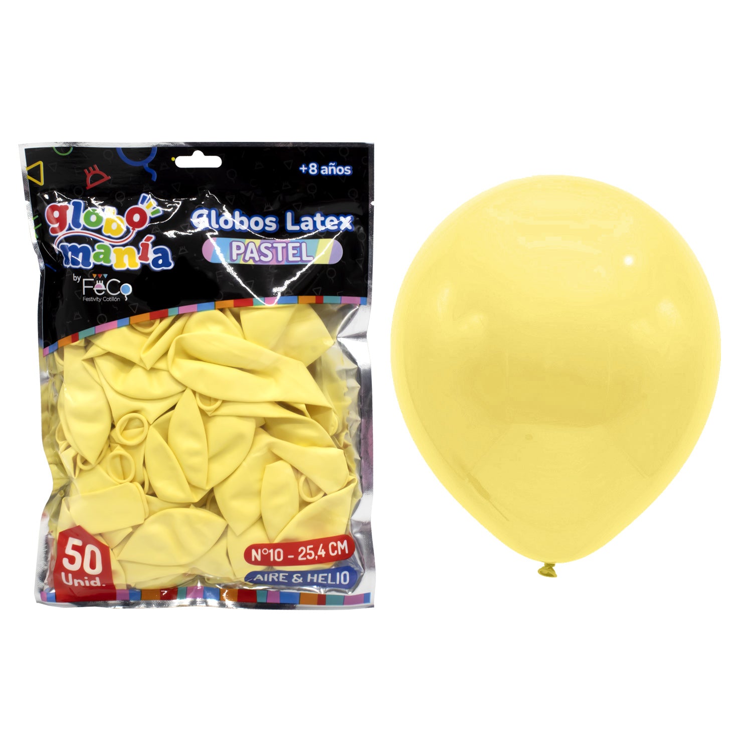 Globo 10 Pastel A Amarillo X50uni
