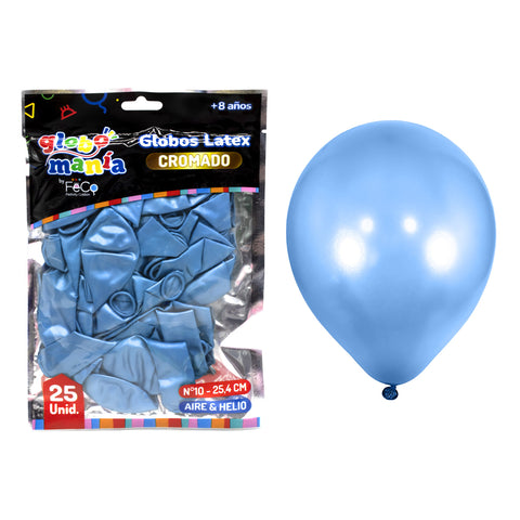 Globo 10 Chrome B Azul X25uni