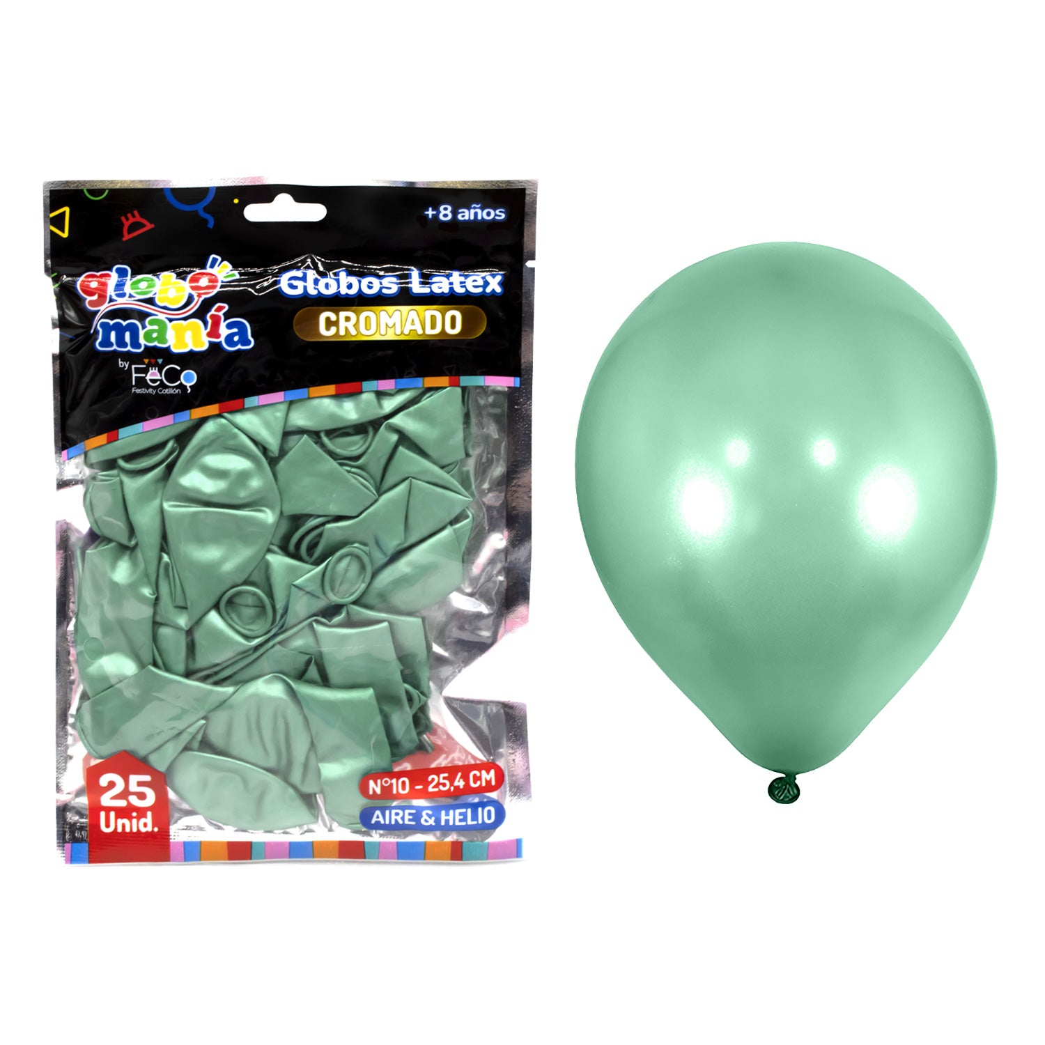 Globo 10 Chrome B Verde X25uni