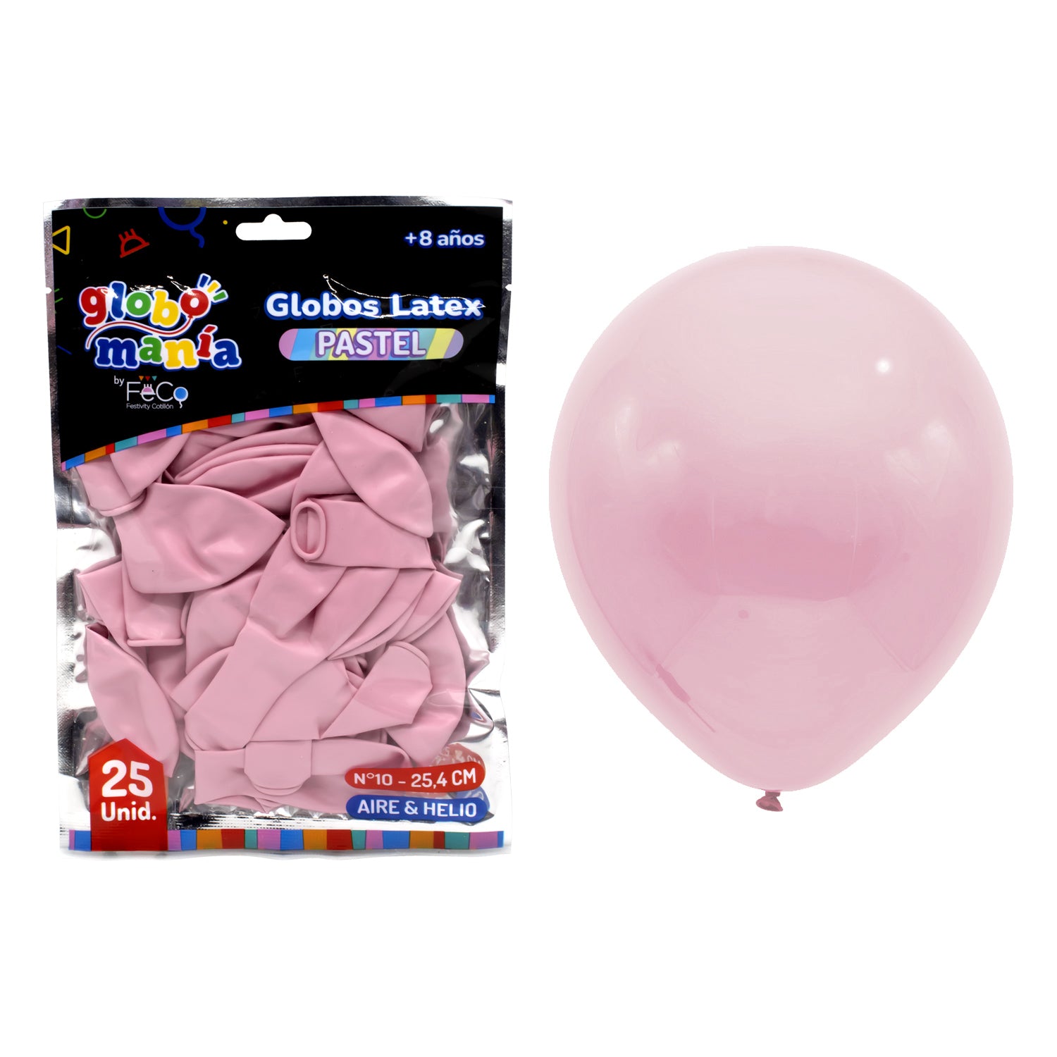 Globo 10 Pastel B Rosado X25uni