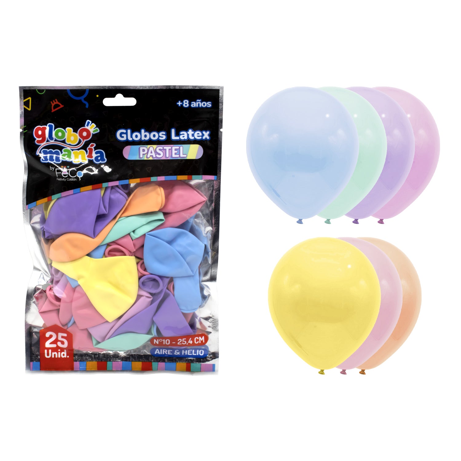 Globo 10 Pastel B Surtido X25uni