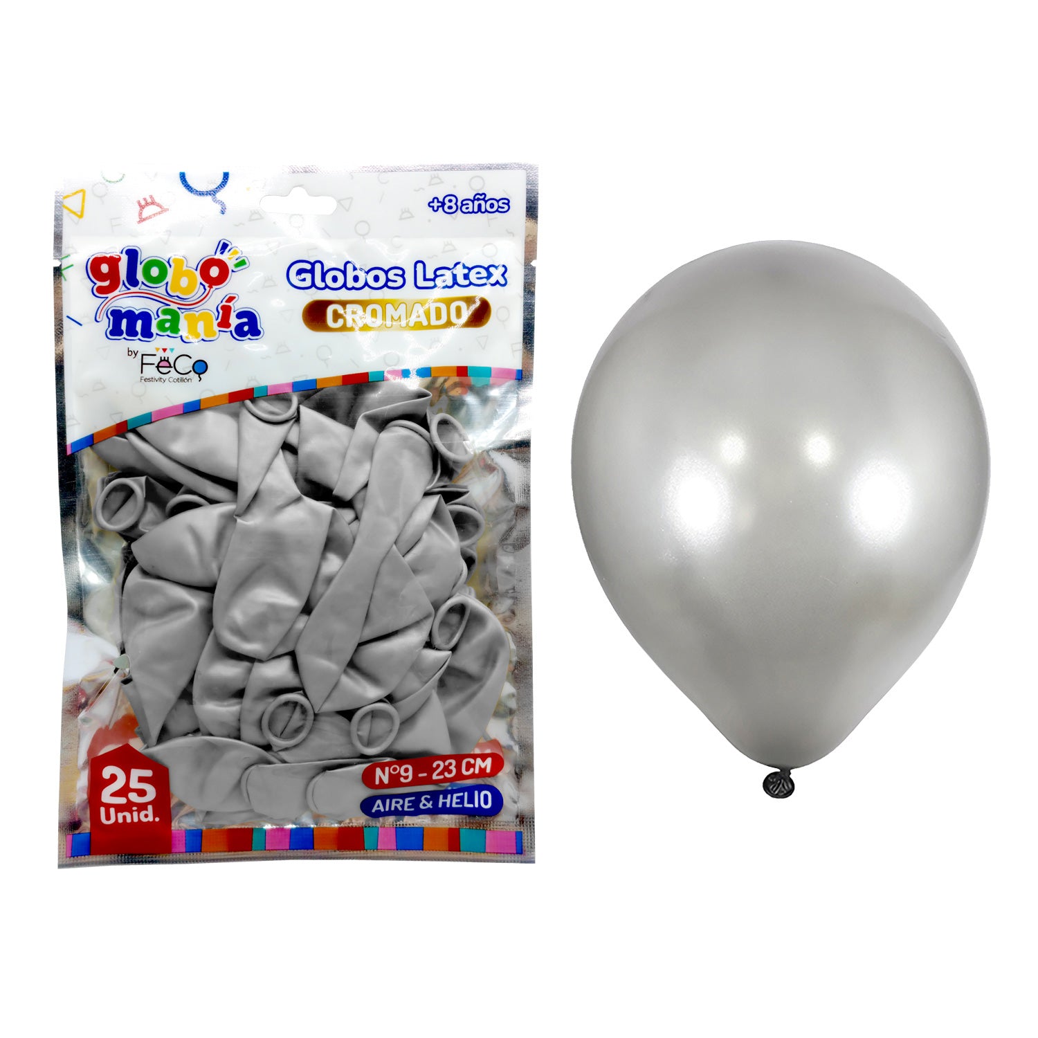Globo 09 Standard Chrome B Plateado X25uni