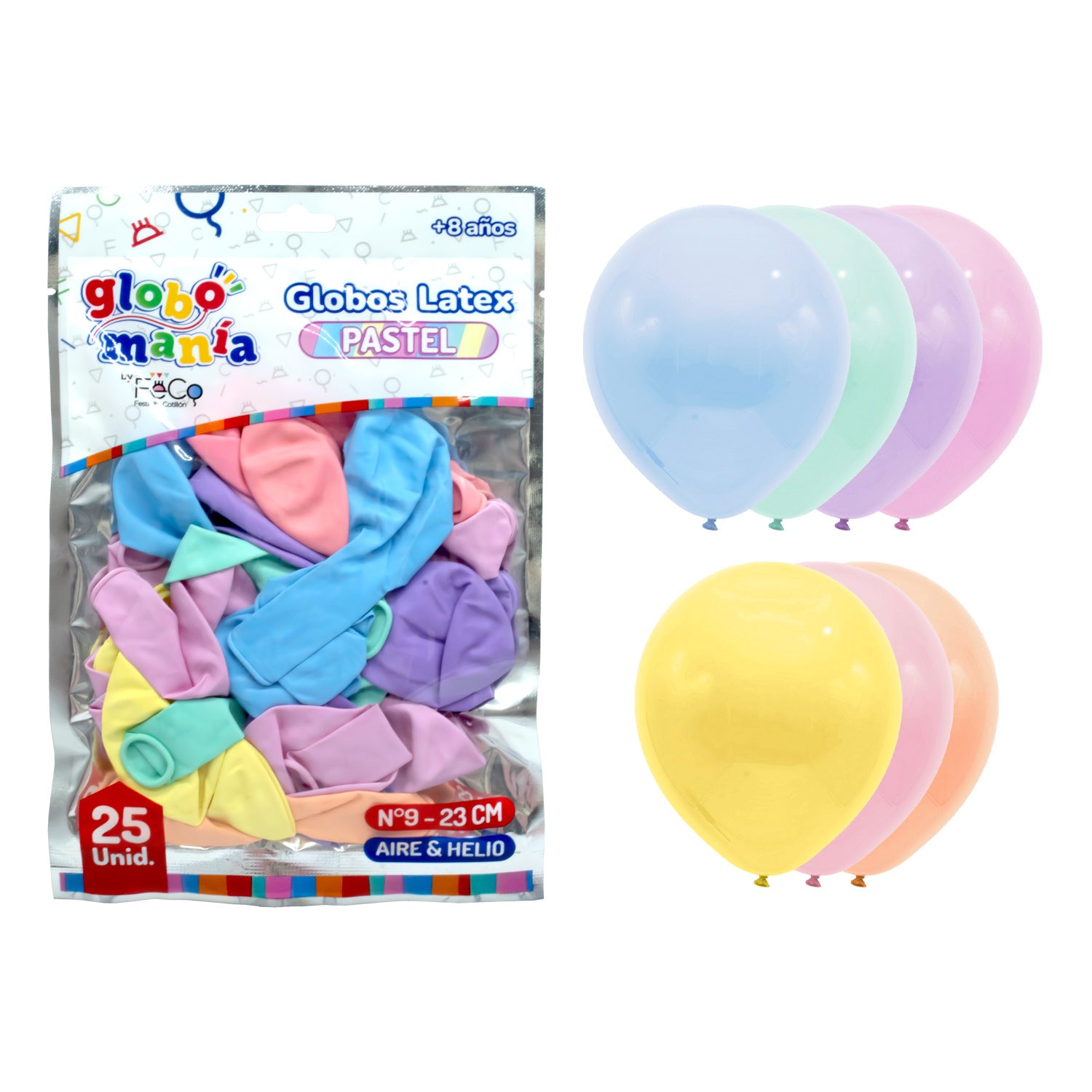 Globo 09 Standard Pastel B Surtido X25uni