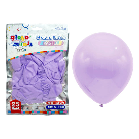 Globo 09 Standard Pastel B Morado X25uni