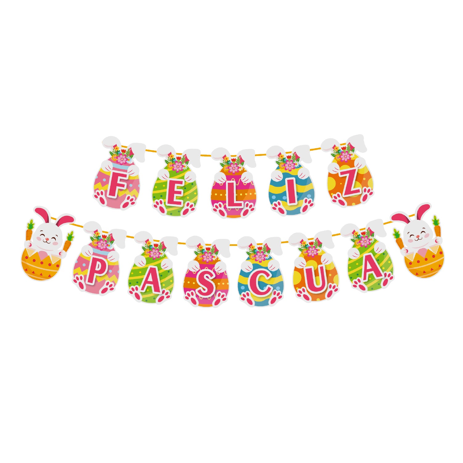 Guirnalda Feliz Pascua Huevitos 2m x1 uni
