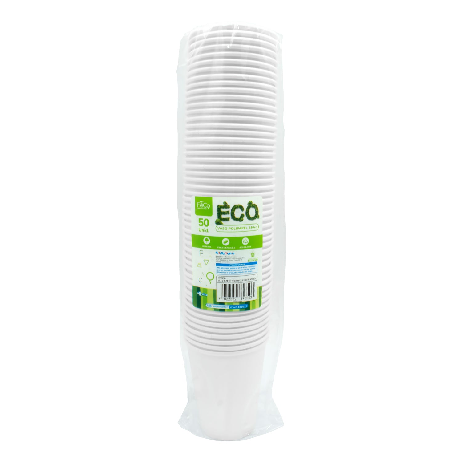 Vaso Blanco Polipapel Eco 8 Oz x50 uni