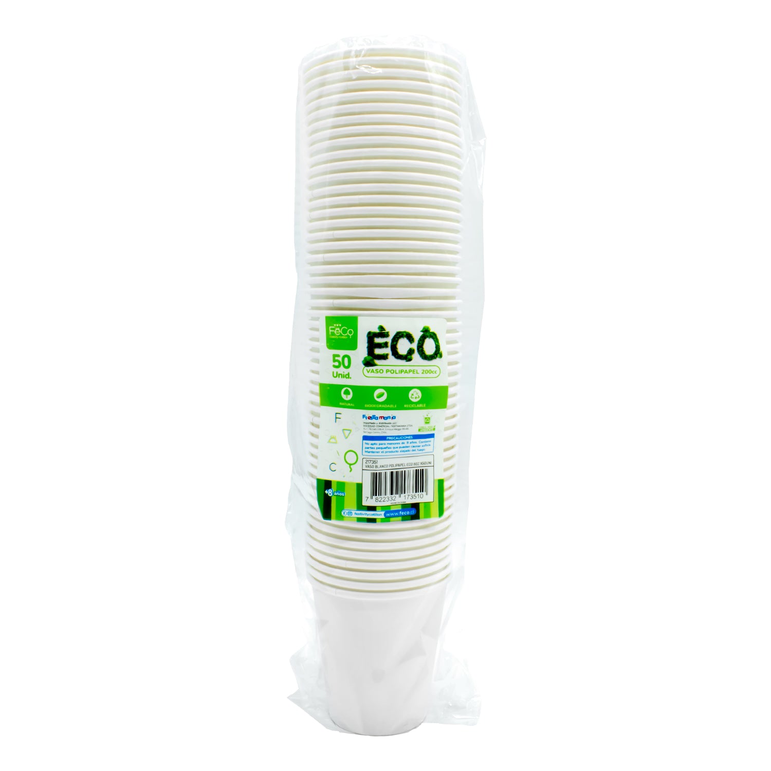 Vaso Blanco Polipapel Eco 6 Oz x50 uni