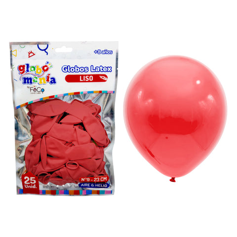 Globo 09 Standard B Rojo X 25