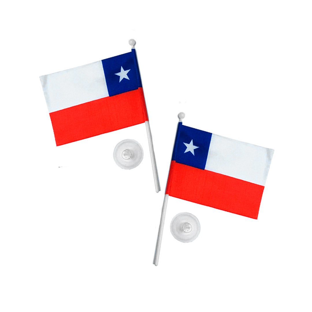 Bandera Chupete Chile 15 X 10 Cm 12 Unidades