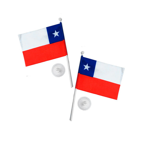 Bandera Chupete Chile 15 X 10 Cm 12 Unidades