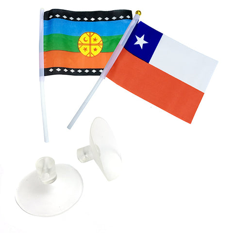 Bandera Chupete Chile Y Mapuche 15 X 10 Cm 12 Unidades