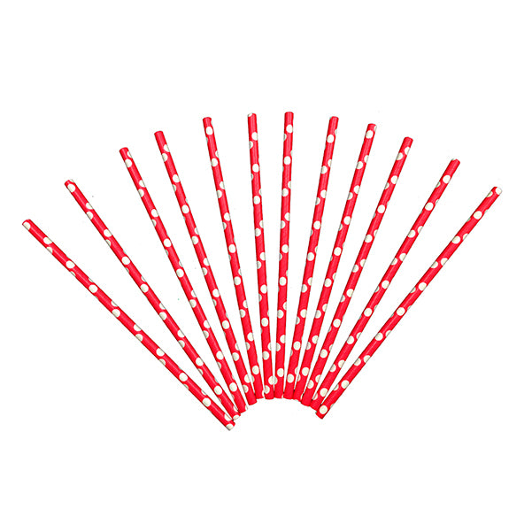 BOMBILLA POLIPAPEL POLKA ROJO X 50 UNI